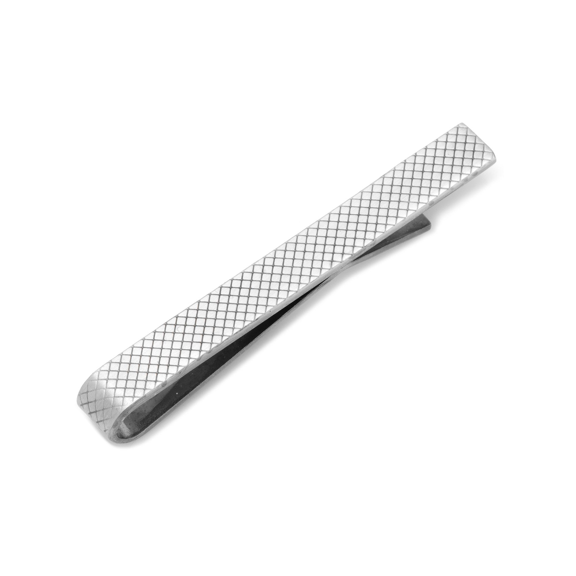 Mens Cuff Links, Inc. Grid Tie Bar, Silver