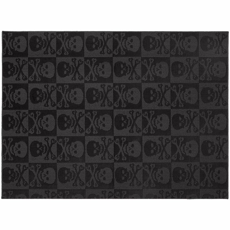 Garland Rug Skulls Rug, Black, 7.5X9.5 Ft