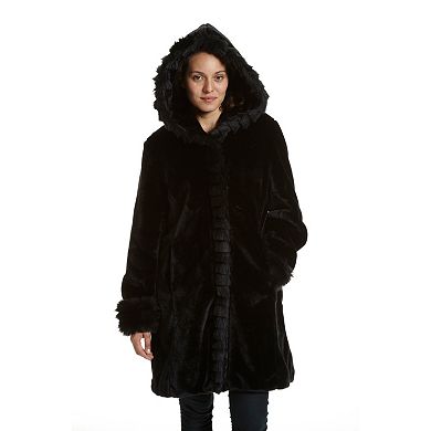 Women's Excelled Hooded Faux-Fur Jacket