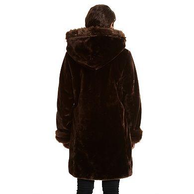 Women's Excelled Hooded Faux-Fur Jacket