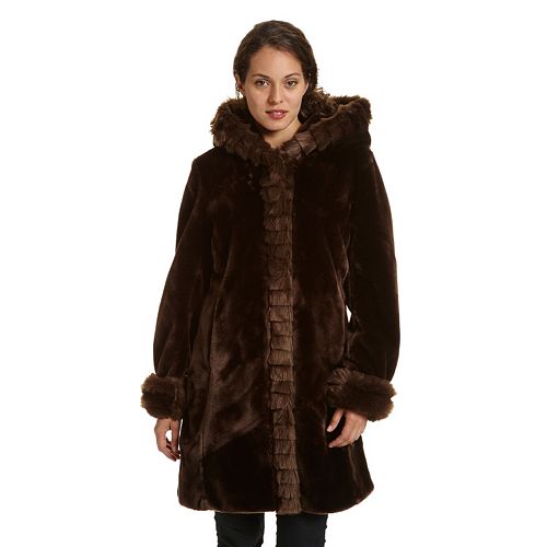 Women's Excelled Hooded Faux-Fur Jacket