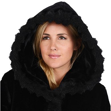 Plus Size Excelled Hooded Faux-Fur Walker Jacket