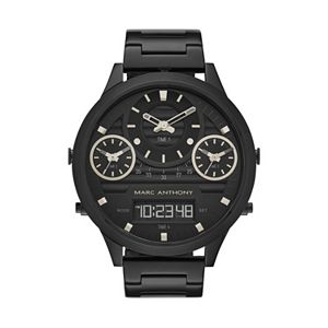 Marc Anthony Men's Modern Masculinity Black Stainless Steel Analog & Digital Watch