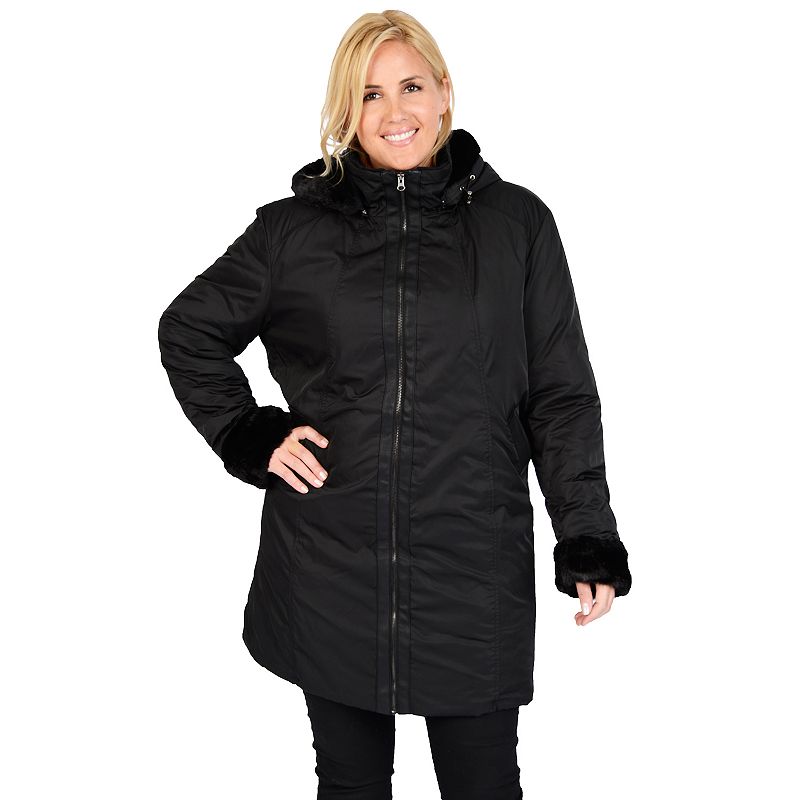 UPC 805099000258 product image for Plus Size Excelled Hooded Jacket, Women's, Size: 2XL, Black | upcitemdb.com