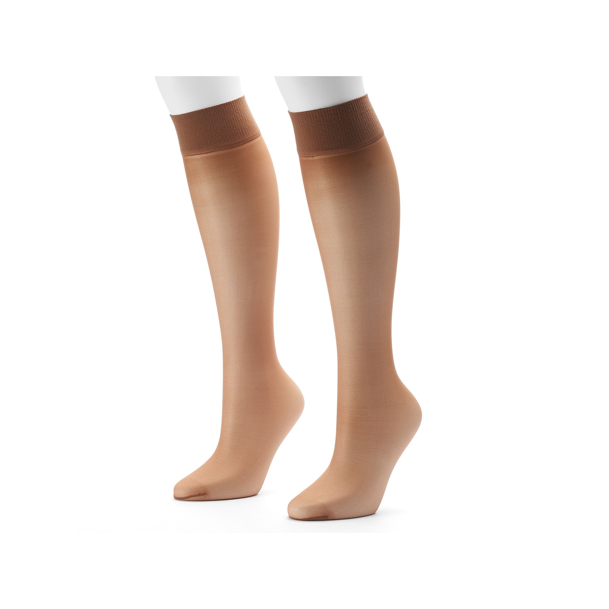 Hanes® Alive 2-pk. Full Support Knee-High Pantyhose 0A446, Womens, Barely