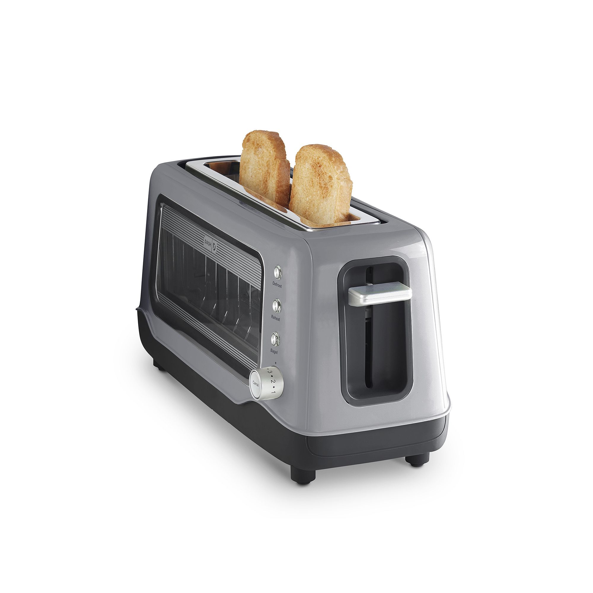 Dash Clear View 2-Slice Toaster, Gray