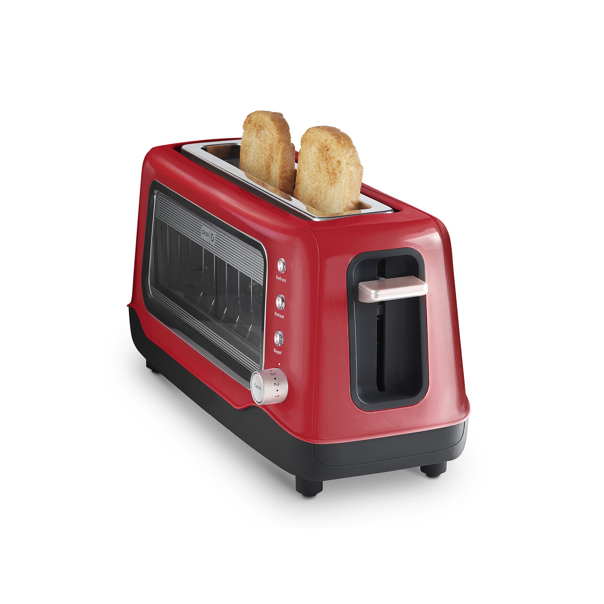 Dash Clear View 2-Slice Toaster, Red