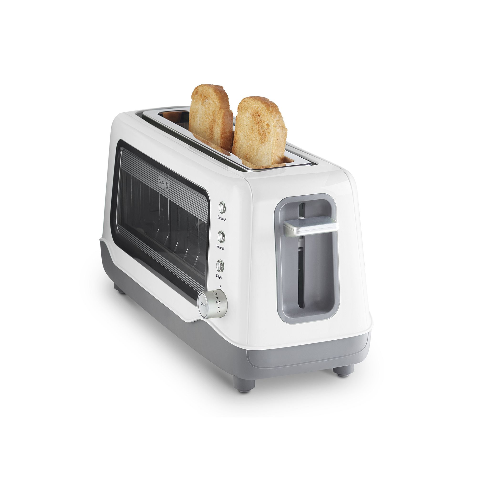 Dash Clear View 2-Slice Toaster, White
