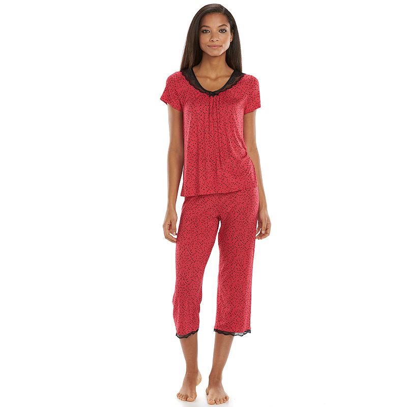 Women's Apt. 9® Pajamas: Love Story Lace-Trim Capri Pajama Set
