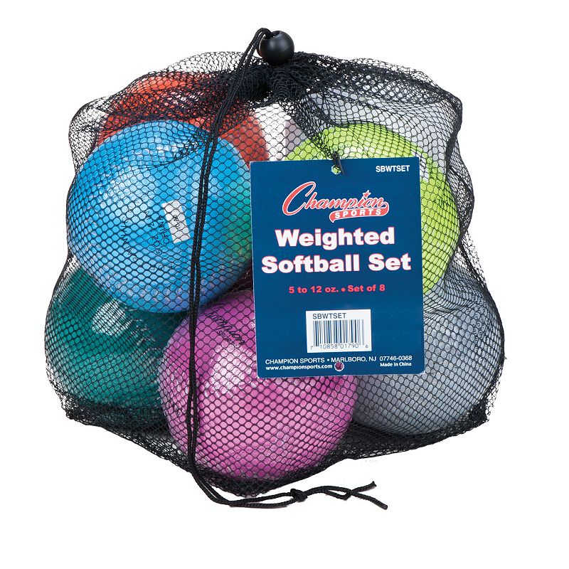 Champion Sports 8-pc. 12-in. Weighted Training Softball Set, Multicolor