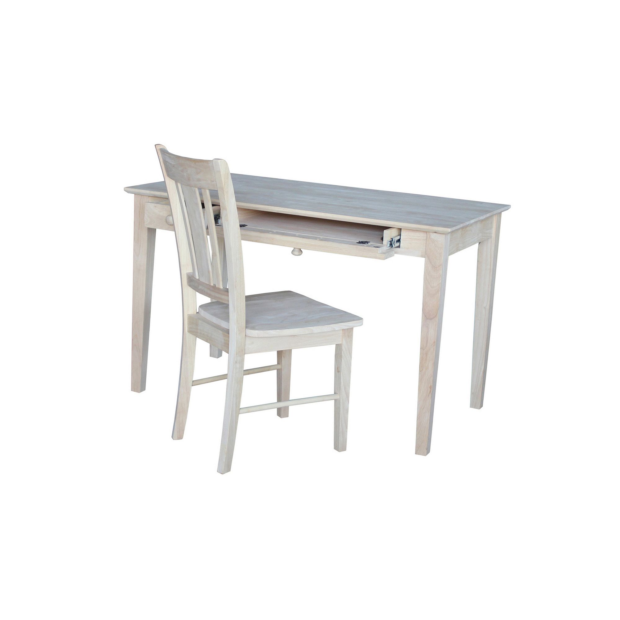 International Concepts 2-piece Corner Desk and Chair Set, Ready To Finish