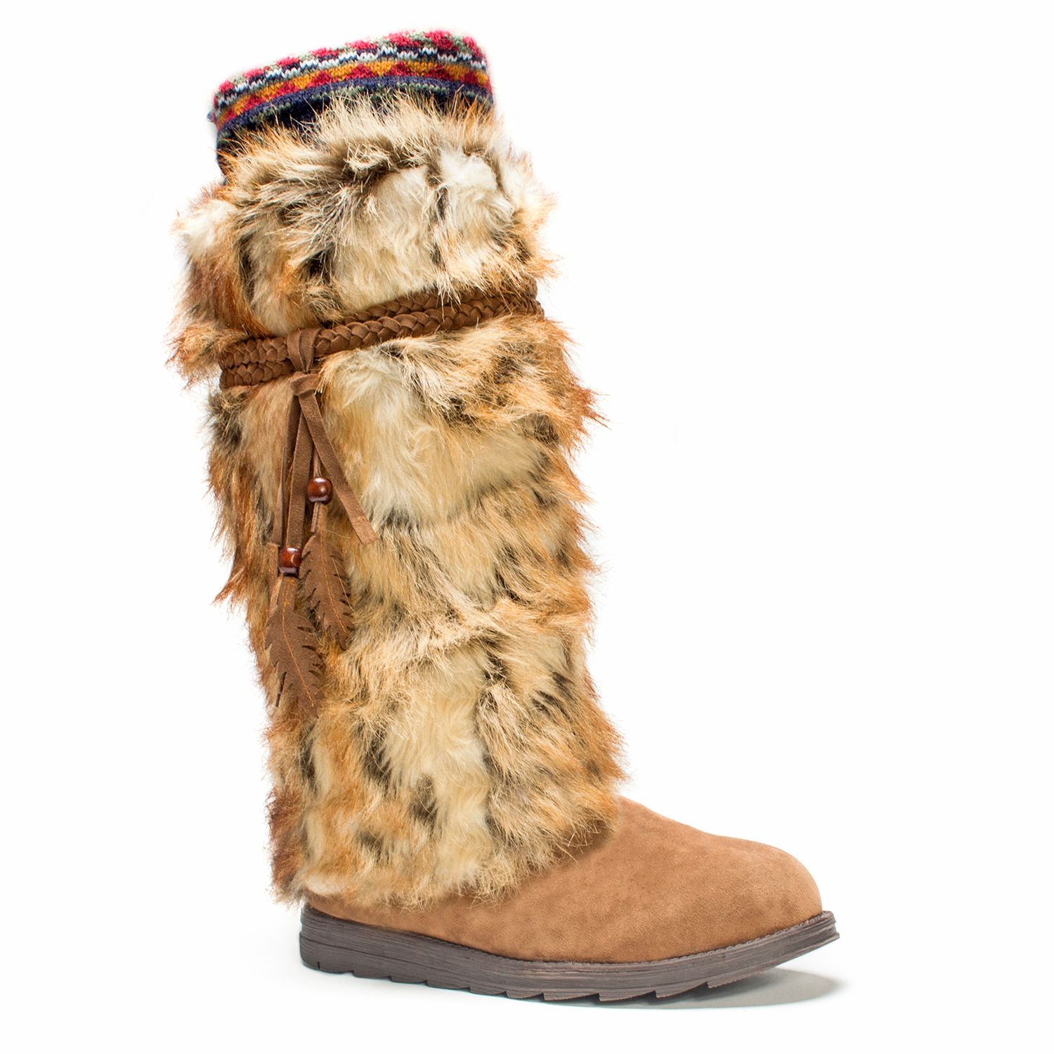 knee high winter boots with fur