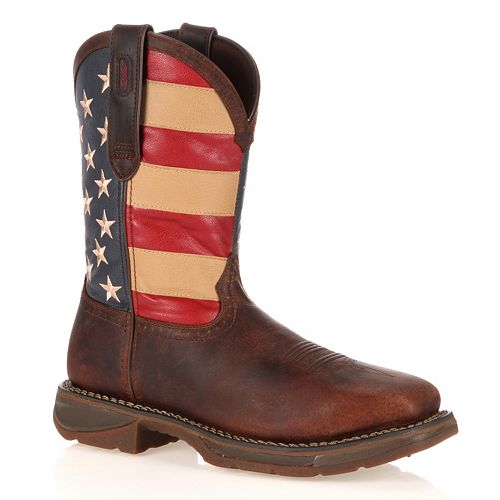 Durango Workin' Rebel American Flag Steel-Toe Western Boots