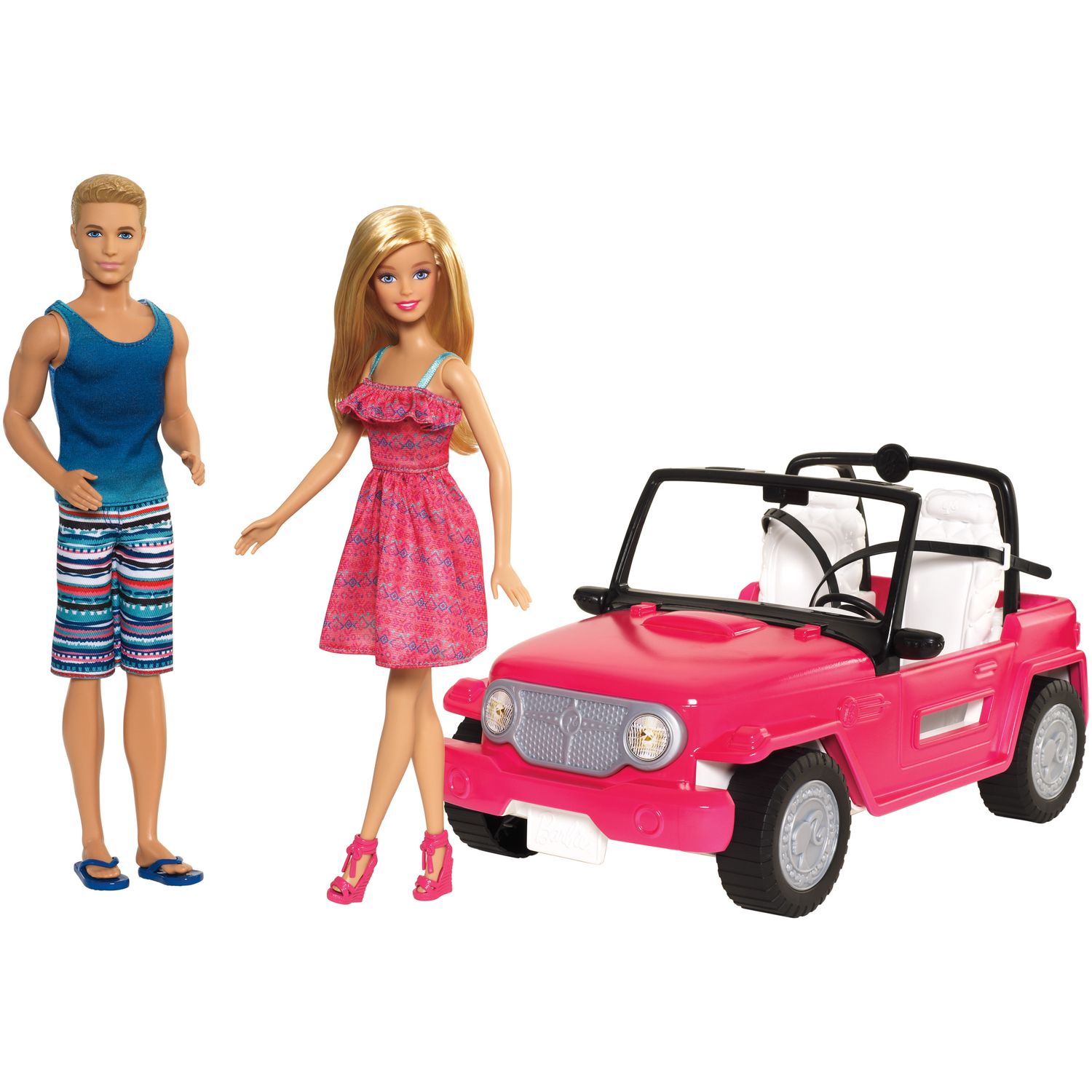 barbie jeep with 2 dolls