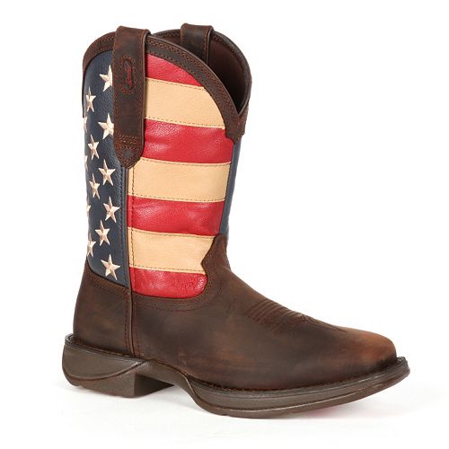 men's rebel distressed flag embroidery western boots
