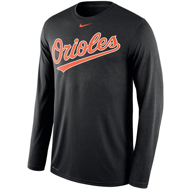 Mens Nike Baltimore Orioles Dri-Fit 3/4 sleeve t shirt