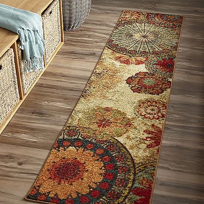 Mohawk Home Medallion Area Rug Mohawk Home Alexa Medallion Brown 5 Ft.