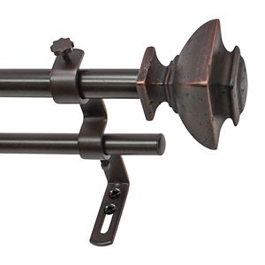 Decopolitan Marble Ball Adjustable Double Curtain Rod