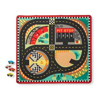 Melissa & Doug Round the Speedway Race Track Rug & Car Set