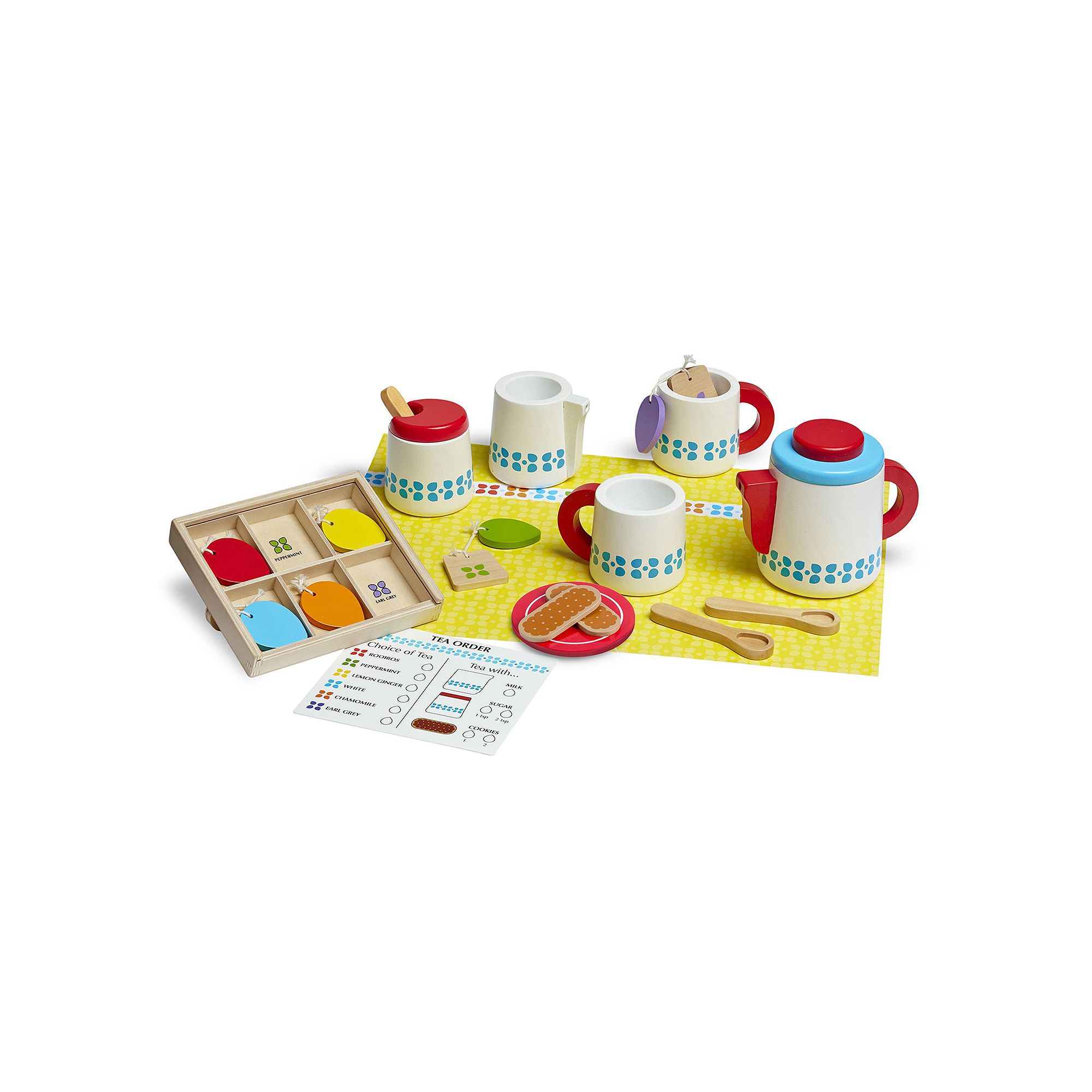 Melissa & Doug Wooden Steep & Serve Tea Set, Multicolor