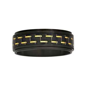 Steel Nation Men's Stainless Steel Carbon Fiber Ring