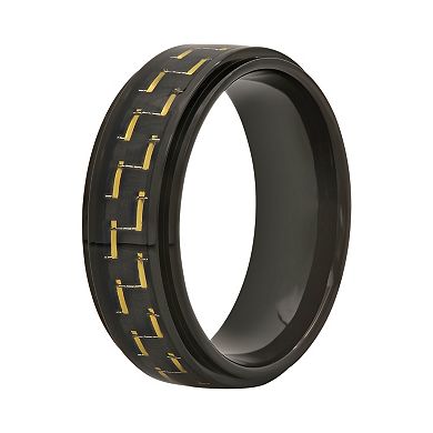 Men's Stainless Steel Carbon Fiber Ring