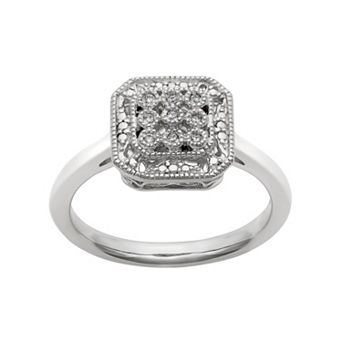 Simply Vera Vera Wang Diamond Accent Sterling Silver Octagonal Halo Ring