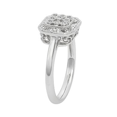 Simply Vera Vera Wang Diamond Accent Sterling Silver Octagonal Halo Ring