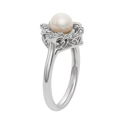 Simply Vera Vera Wang top Freshwater Cultured Pearl & Diamond Accent ring