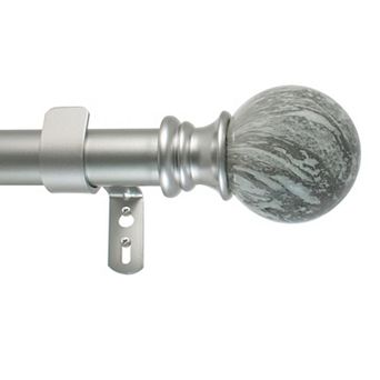 Decopolitan Marble Ball Adjustable Curtain Rod Set