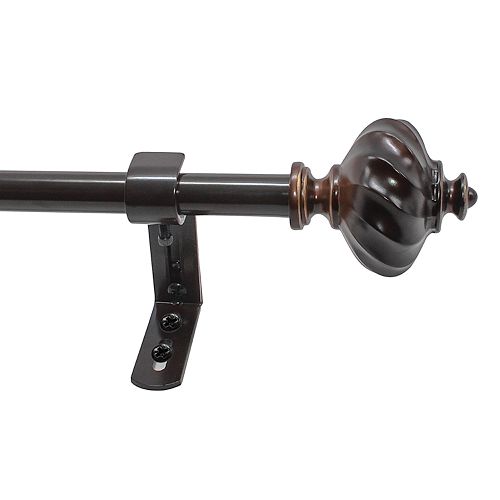 Decopolitan Ribbed Knob Adjustable Curtain Rod