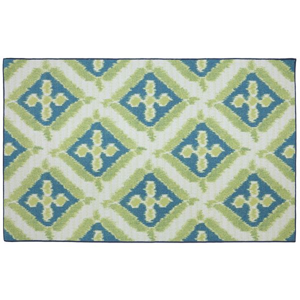 Mohawk Home Summer Splash Ornamental, Blue And Lime Green Outdoor Rugs
