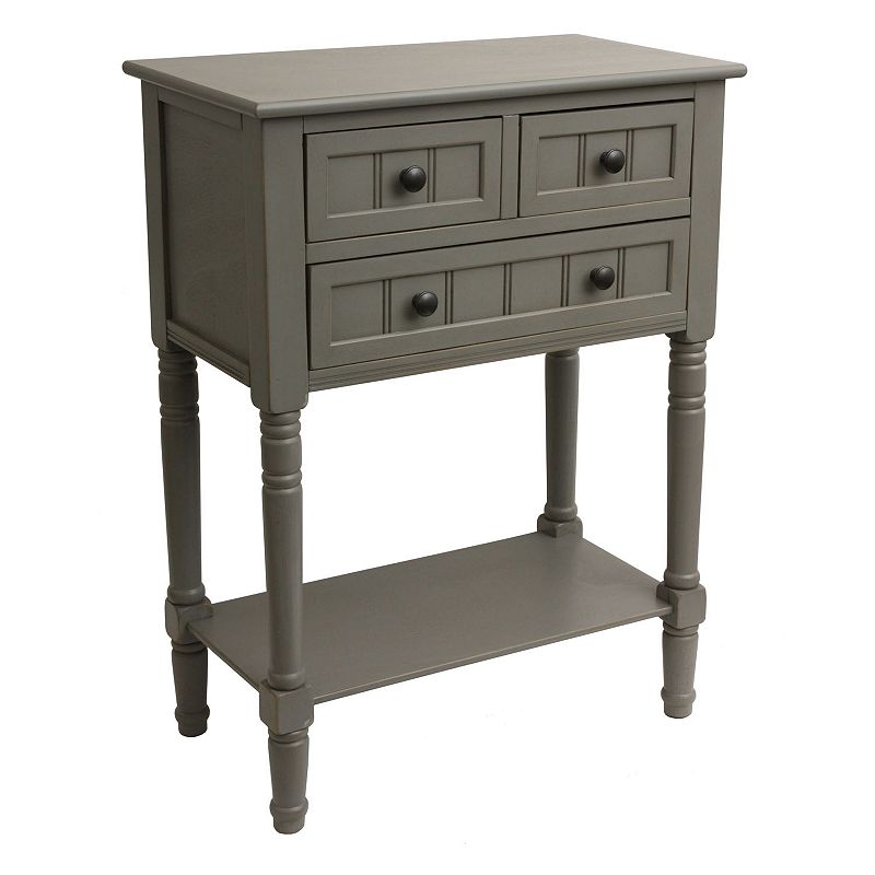 99842597 Decor Therapy Westerman 3 Drawer Console, Grey sku 99842597
