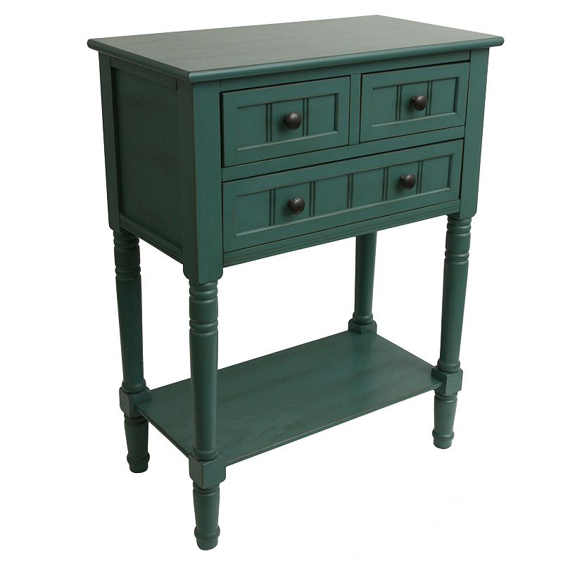 Decor Therapy Westerman 3 Drawer Console, Blue