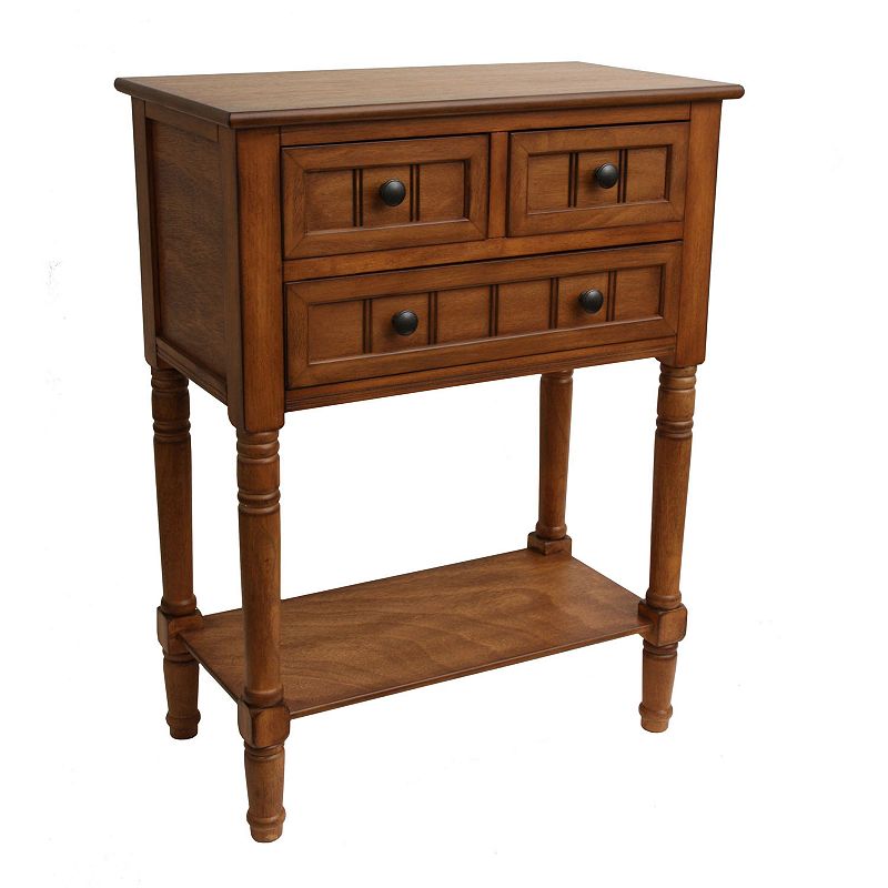 99842692 Decor Therapy Westerman 3 Drawer Console, Brown sku 99842692
