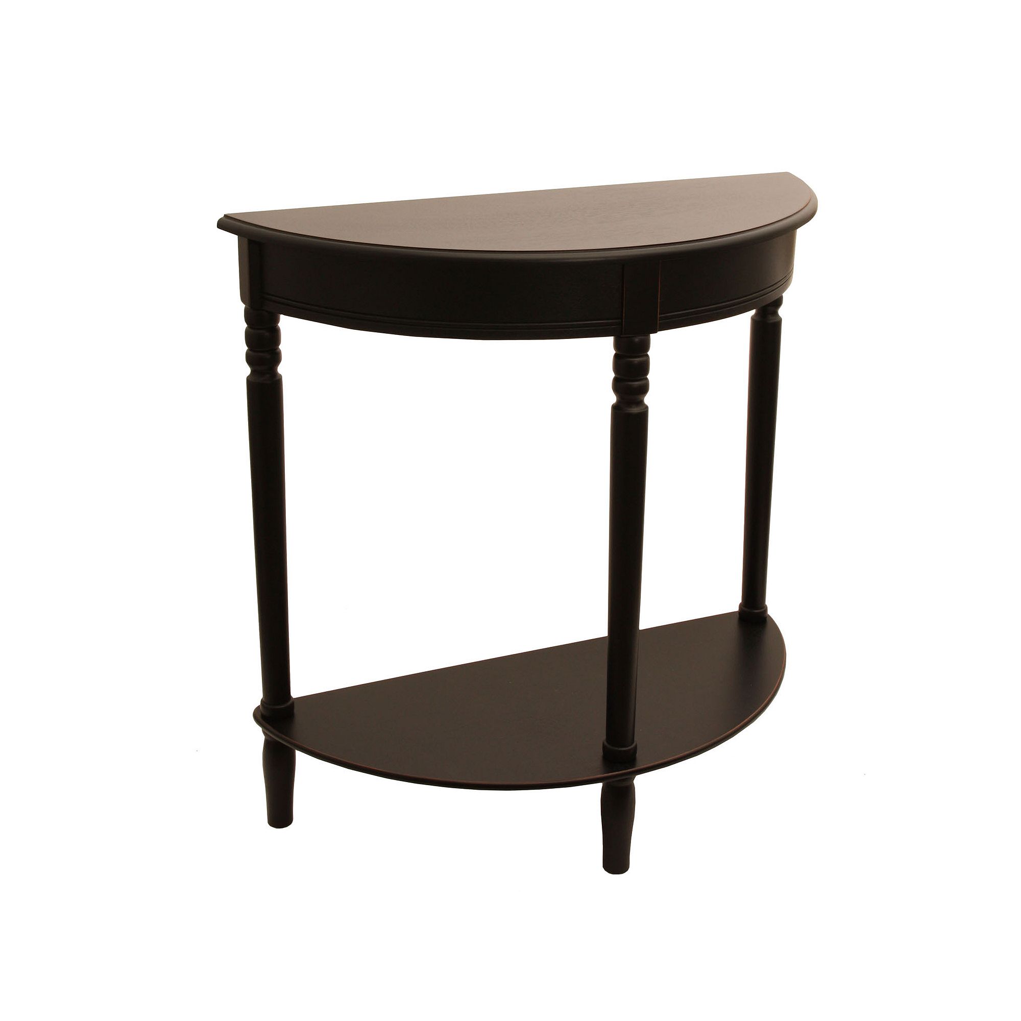 Decor Therapy Simplify Half Round Accent Table, Eased Edge Black