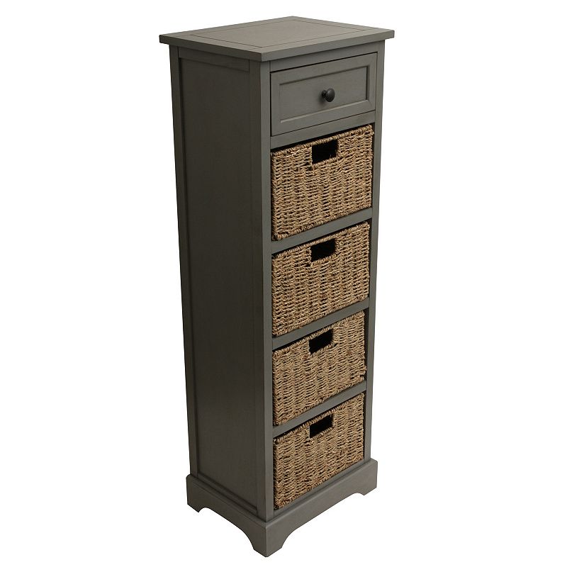 Decor Therapy Montgomery 5-Drawer Tower, Grey