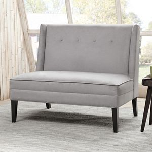 Madison Park Brinley Button Tufted High Back Settee