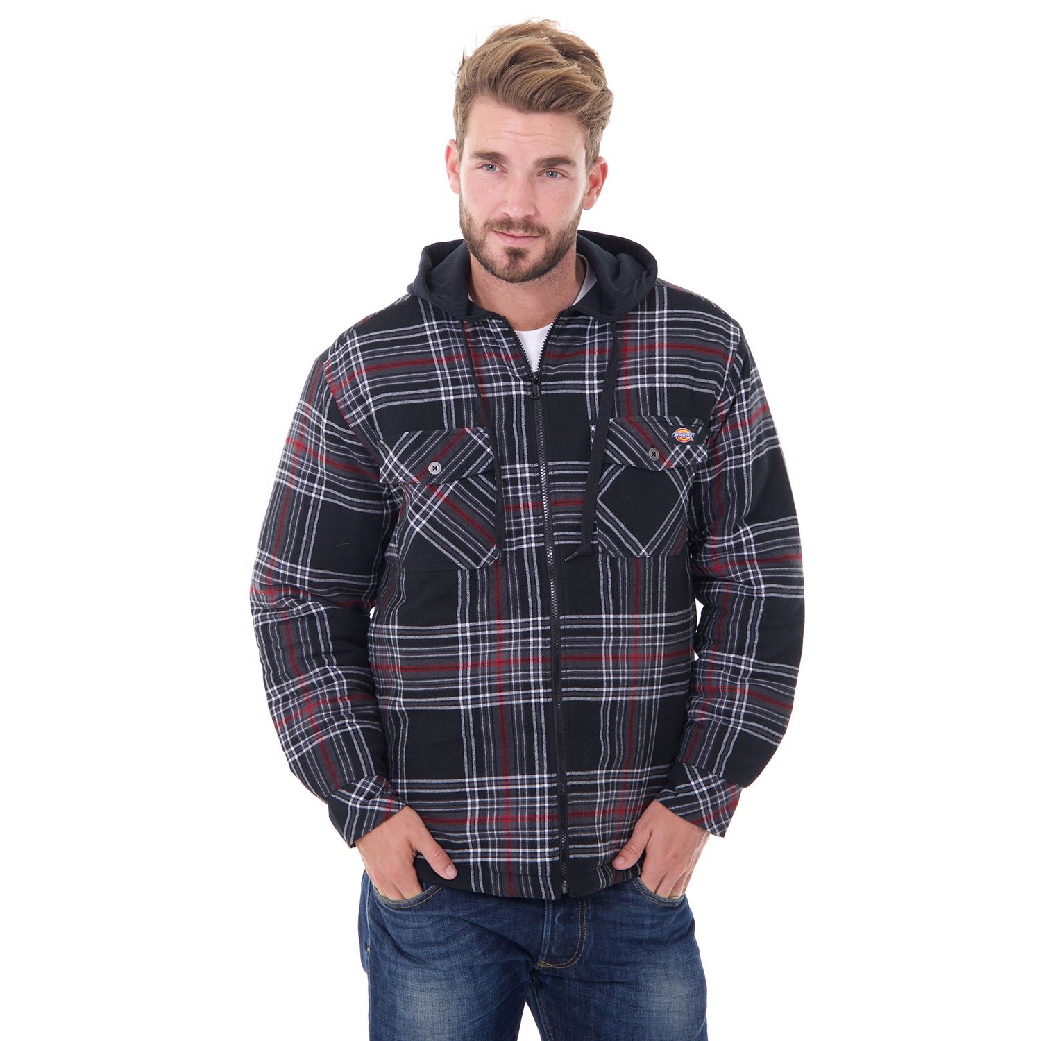 dickies flannel jacket with hood