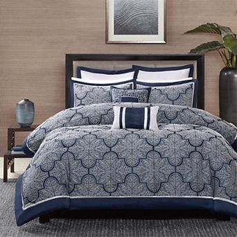 Madison Park Barrett 8 pc Comforter Set with Throw Pillows