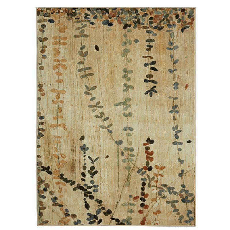 Mohawk Home Trailing Vines Abstract Floral Rug, Beig/Green, 7.5X10 Ft