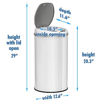 iTouchless 8-Gallon Round Sensor Trash Can