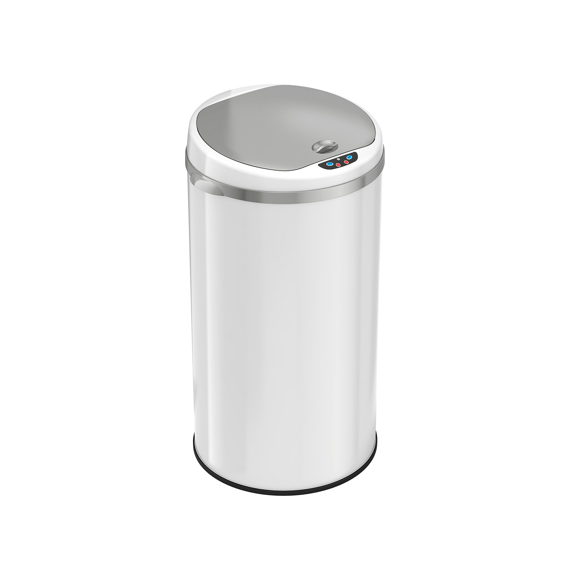 iTouchless 8-Gallon Round Sensor Trash Can, White