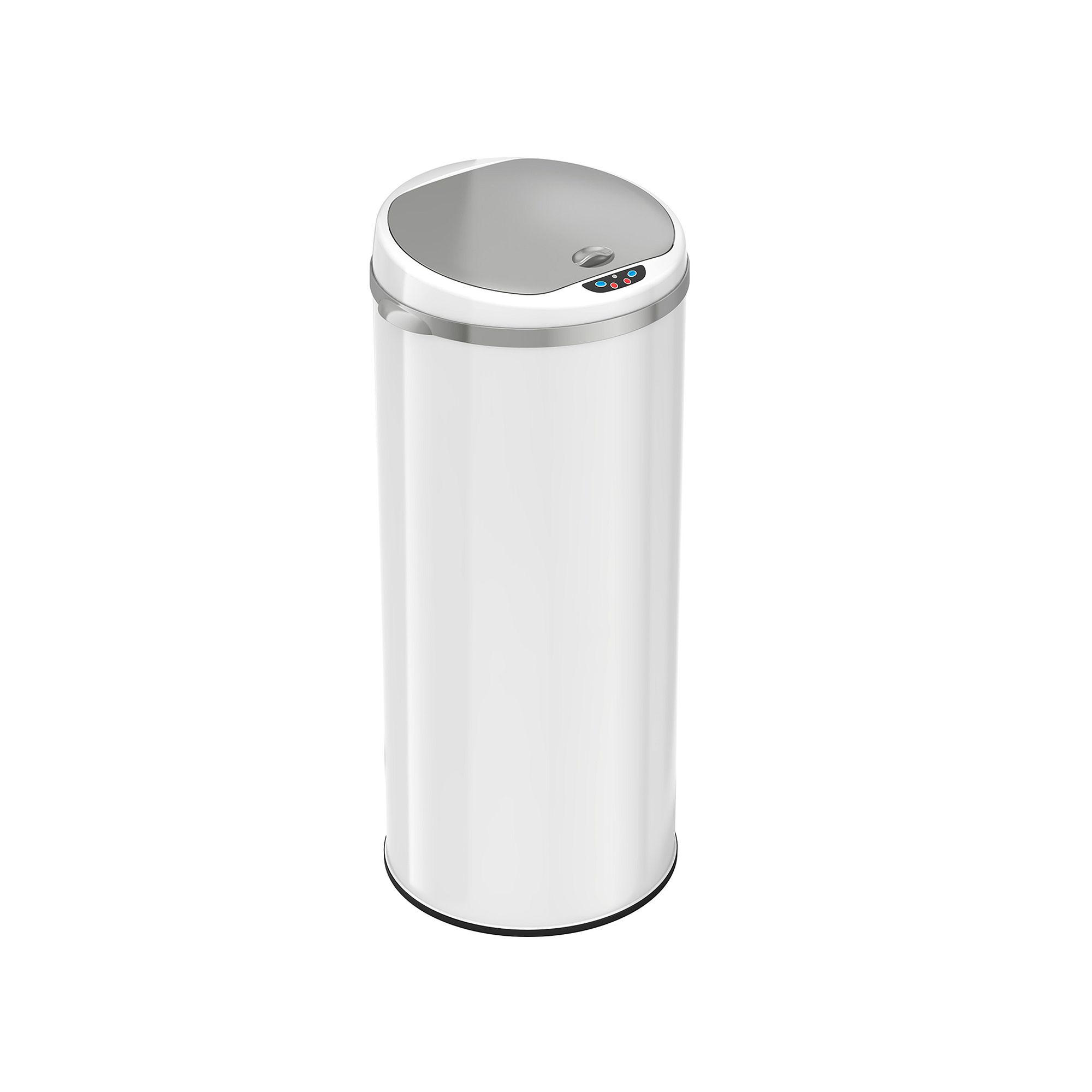iTouchless 13-Gallon Round Sensor Trash Can, White