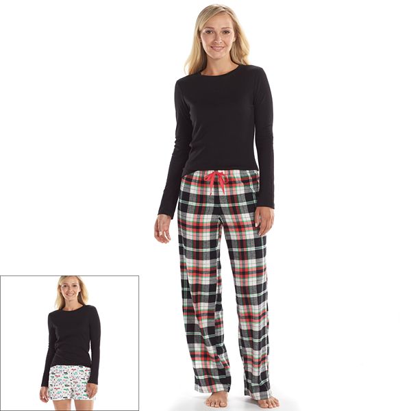 Women s Sonoma Goods For Life Pajamas Plaid 3 pc. Pajama Gift Set