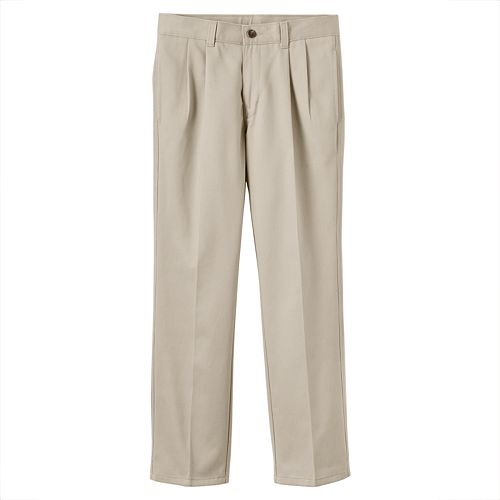 Boys 820 & Husky Chaps School Uniform Pleated Twill Pants