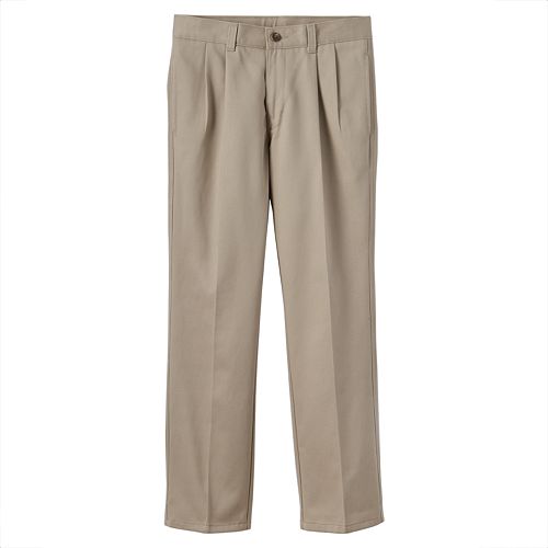 Boys 820 & Husky Chaps School Uniform Pleated Twill Pants