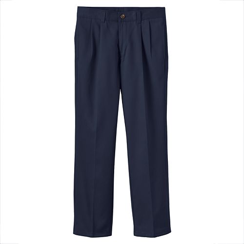Boys 820 & Husky Chaps School Uniform Pleated Twill Pants