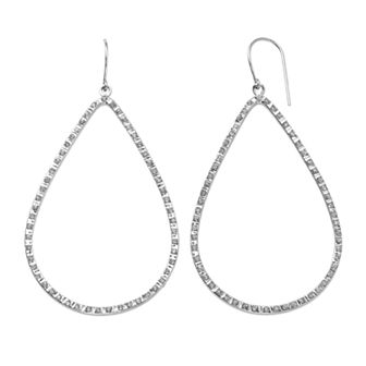 Diamond Mystique Platinum Over Silver Teardrop Earrings