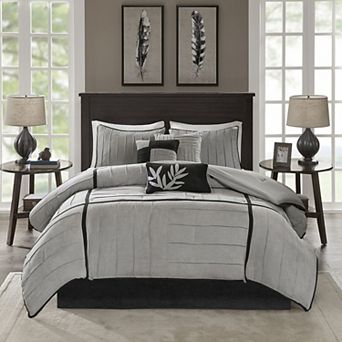 Madison Park Dune 7 pc Faux Suede Comforter Set with Throw Pillows